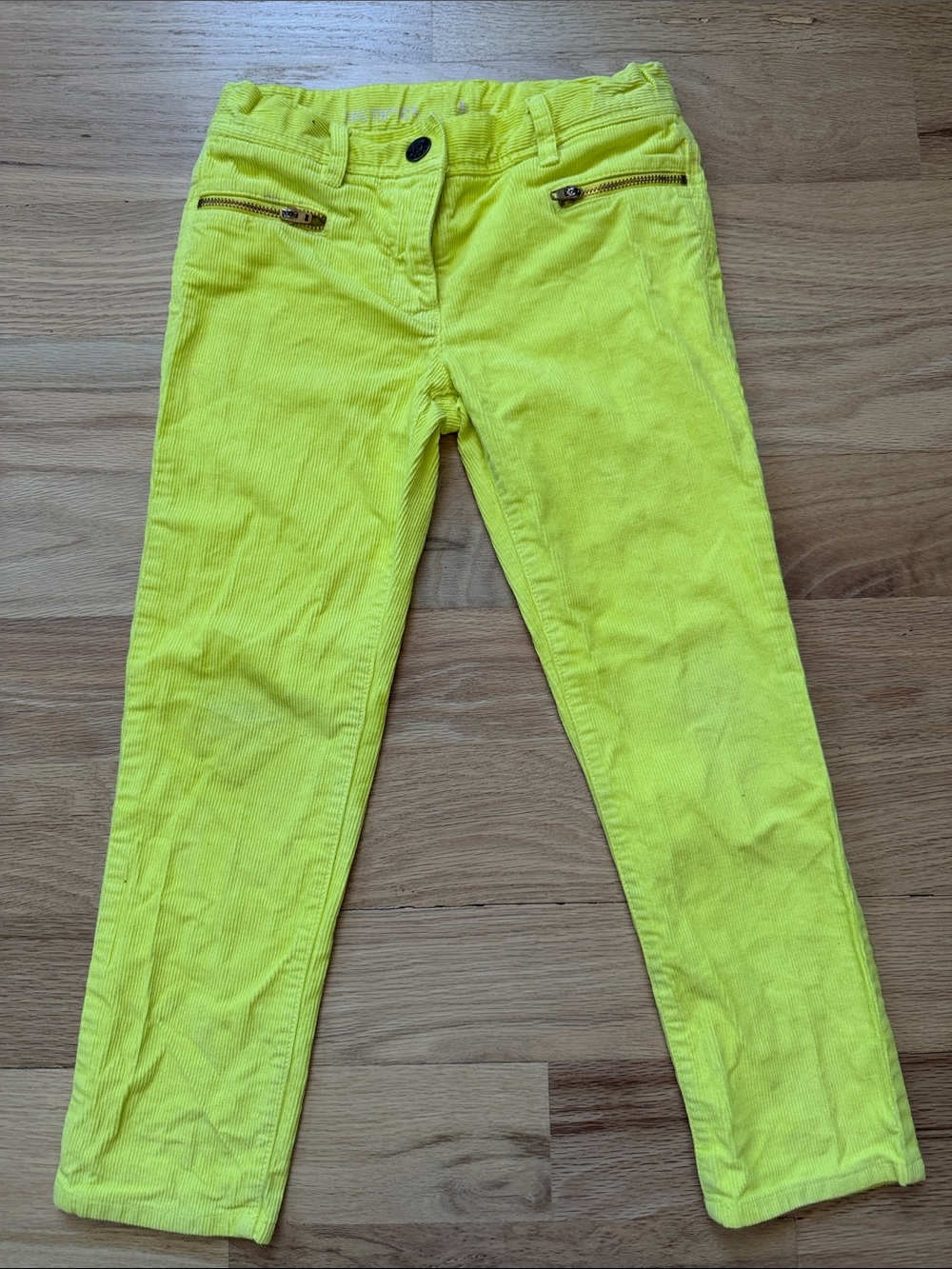 Crewcuts J. Crew Neon Yellow Corduroy Pants Girls size 6